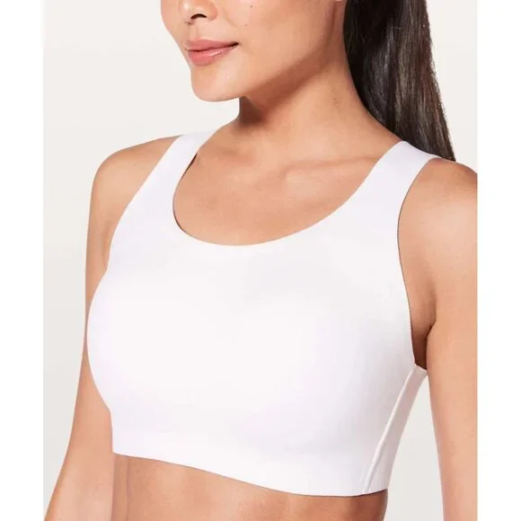 Lululemon Women's Beige Cross-Back Sports Bra With Zip Closure Size 36DD 2593 - Picture 2 of 13